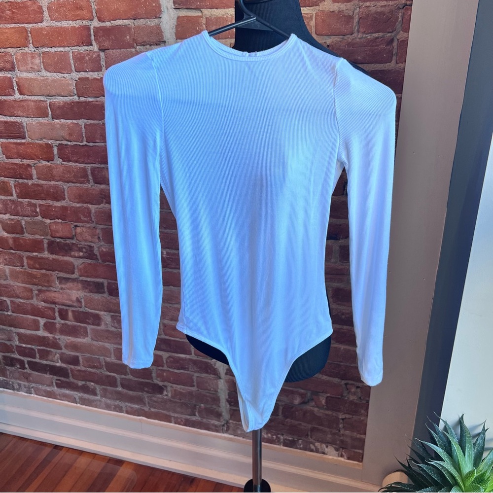 American Apparel Classic White Long Sleeve Bodysuit